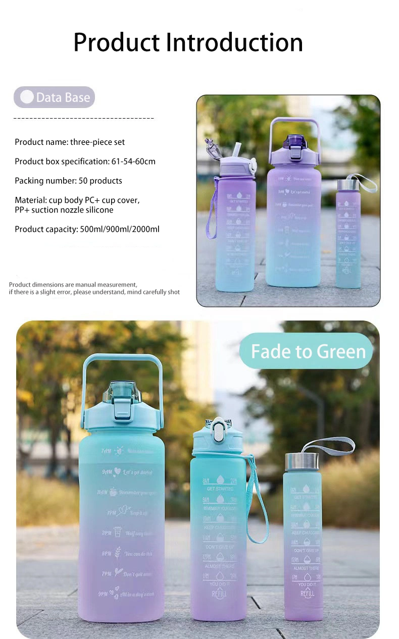 BPA Free Water Jug Plastic Gallon Water Bottle with Time Marker Straw